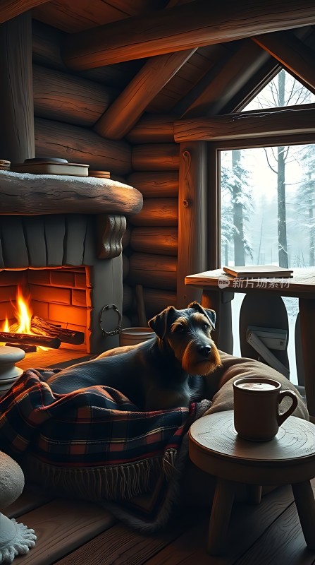 冬日暖炉旁的温馨时光