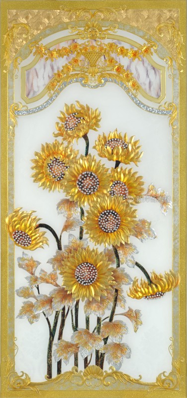 加州阳光向日葵屏风背景