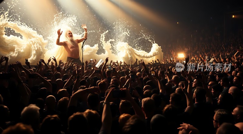 舞台上的表演者与观众互动现场气氛热烈