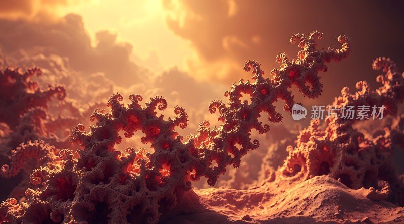 火红云海中的奇异世界