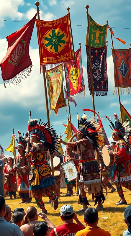 民族盛装表演观众围观