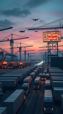 高效配送的未来城市景象 高效配送的未来城市景象
