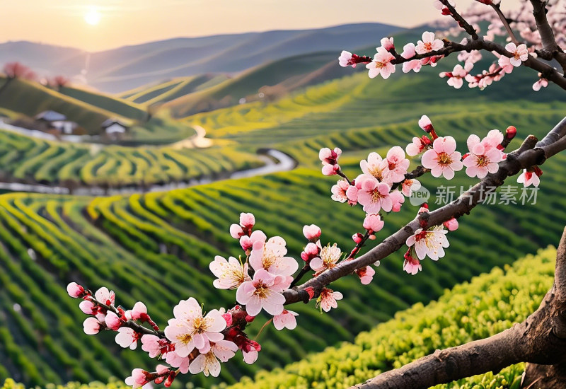 花朵乡村自然温馨粉色