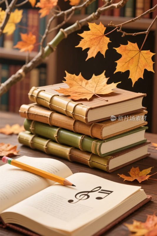 秋日书籍书本组合