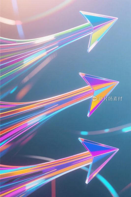 多彩光效箭头插画