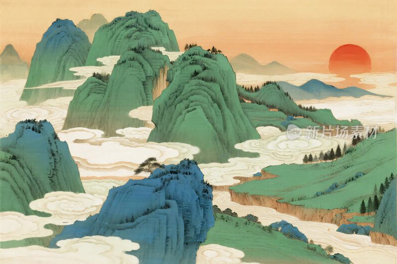 山水国画风景图