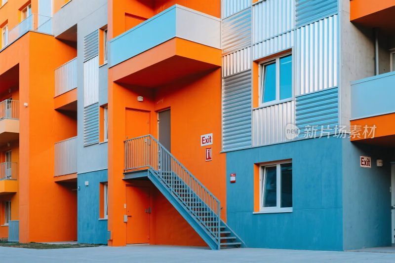 彩色现代公寓楼