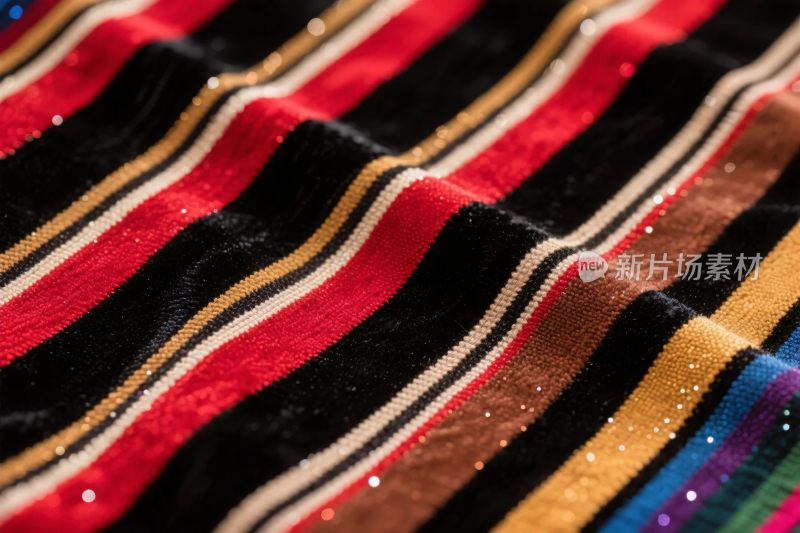 多彩条纹布料特写