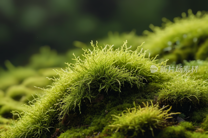 一块苔藓覆盖的岩石特写森林高清风景图片