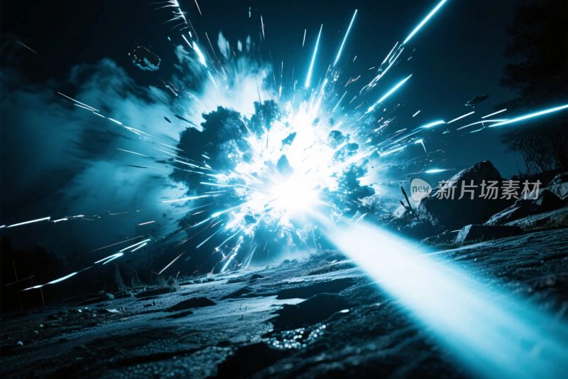 爆炸光束夜景特效