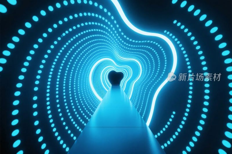 科技环形灯光隧道