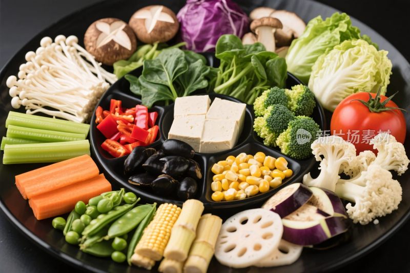 素食食材摆放组合