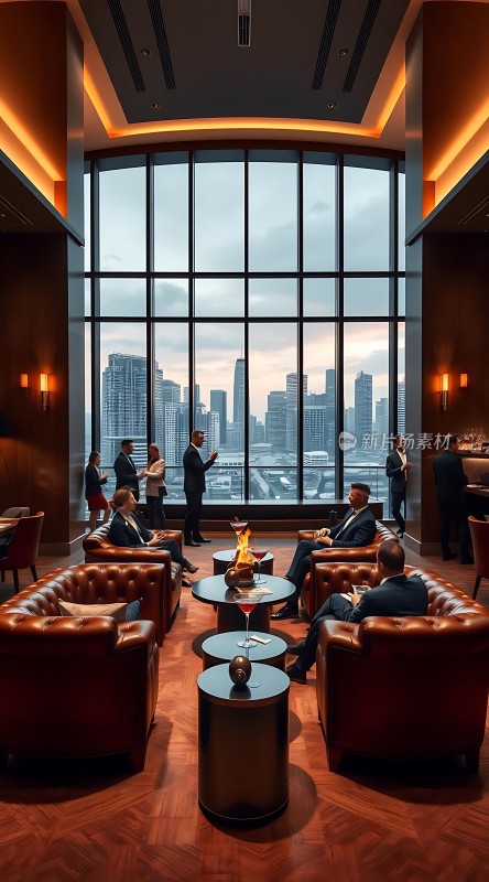 摩天大楼下的商务洽谈