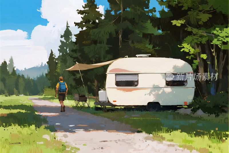 森林房车露营图