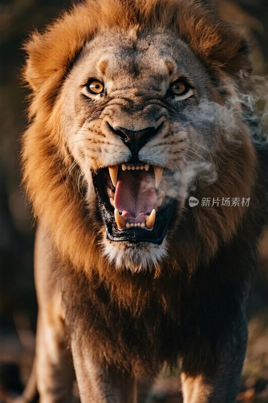 咆哮的狮子特写