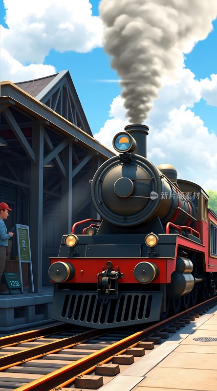 蒸汽火车驶入站台