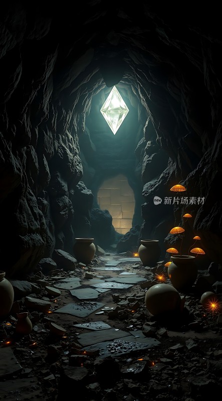 黑暗洞穴中的神秘光芒