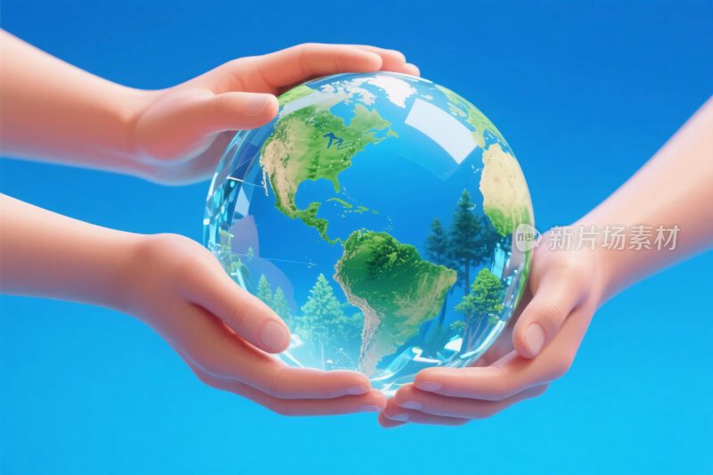 双手托地球环保主题图