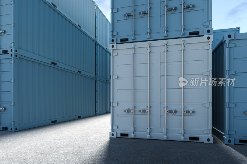 仓储与运输 工业感集装箱 三维渲染