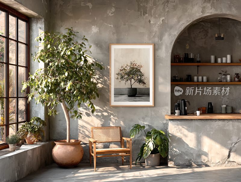 室内绿植装饰的温馨角落