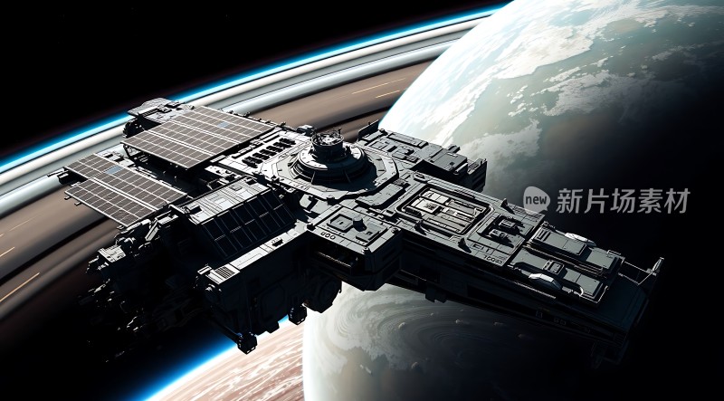 太空飞船环绕地球飞行