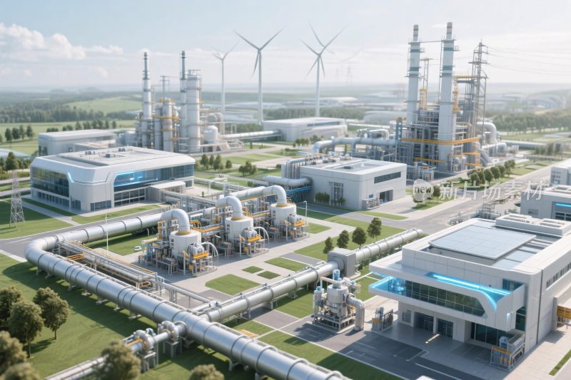 工业设施数字插画