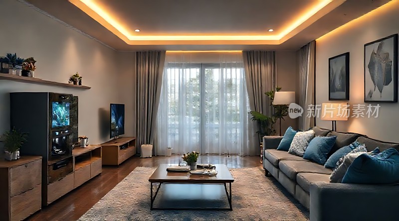 现代简约客厅温馨舒适生活空间