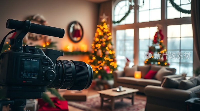 圣诞树下的温馨客厅