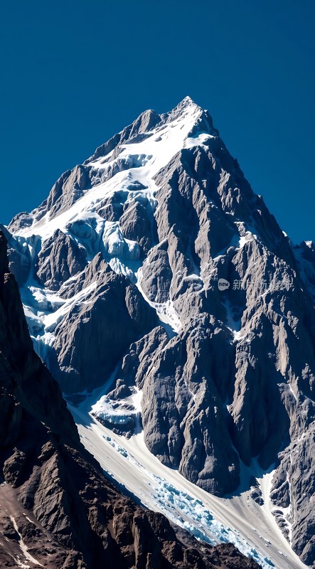 雪峰巍峨耸立冰川蜿蜒流淌