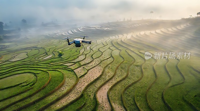 科技助力农业无人机巡田