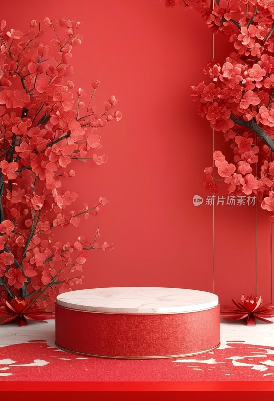 国庆红背景插画