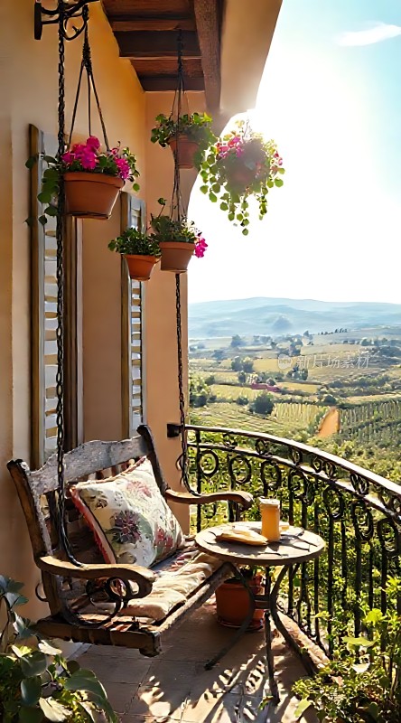 阳光午后乡村小院绿意盎然温馨宁静