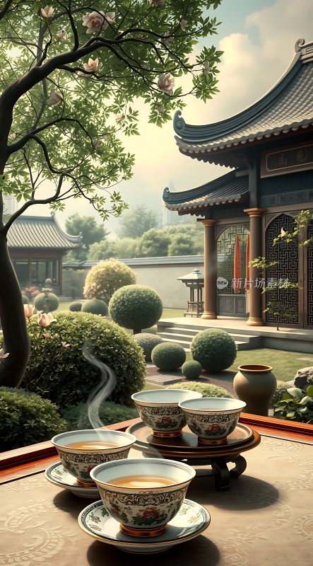 古风庭院茶韵