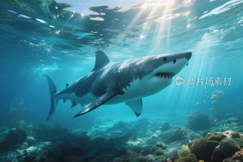 鲨鱼水下场景