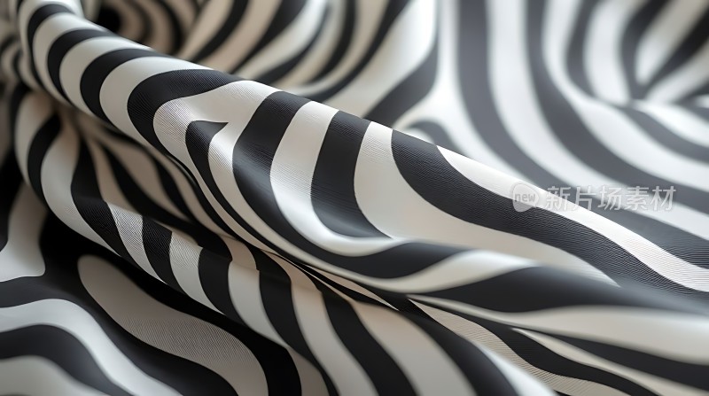 黑白条纹布料纹理细节特写