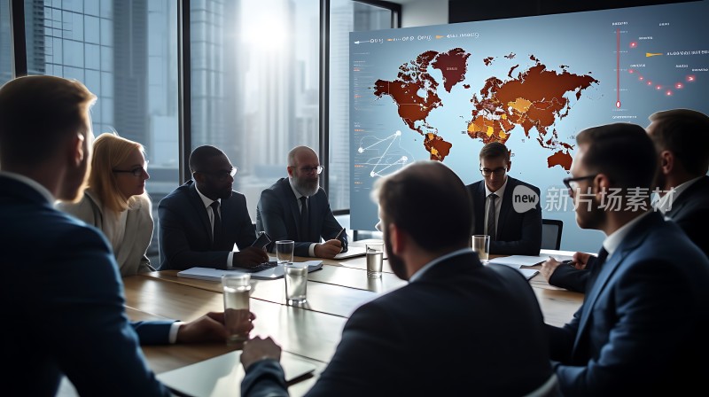 商务会议讨论全球战略规划