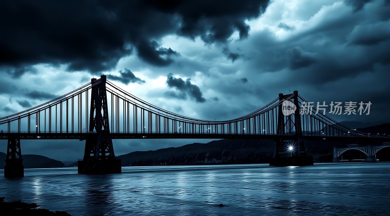 夜幕下的跨江大桥