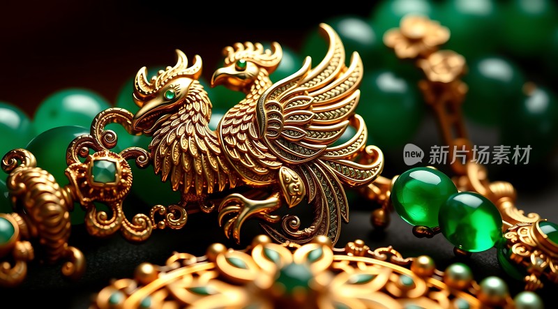 金凤凰与绿宝石珠宝