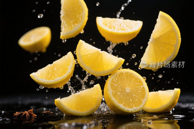 柠檬切片溅水动态图