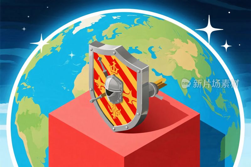 地球盾牌安全插画