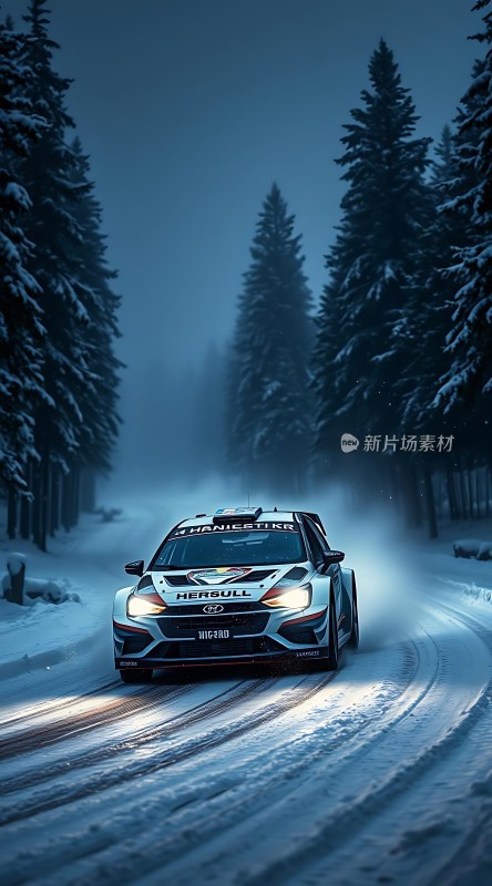 雪地竞速赛车飞驰