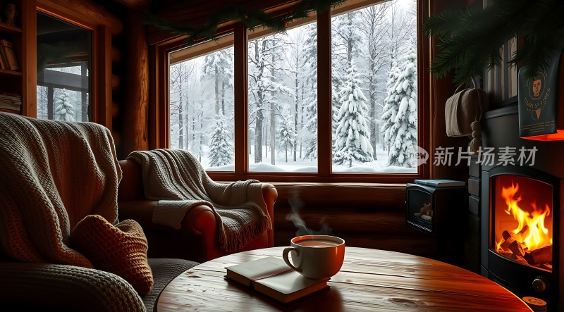 冬日暖炉旁的温馨时光