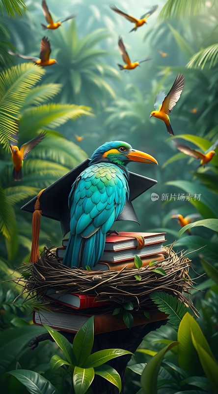 智慧之鸟栖息于书海之上
