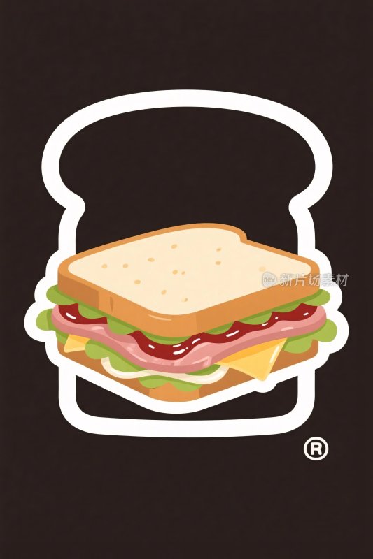 卡通三明治图标