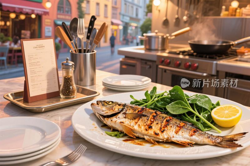 厨房美食烹饪场景