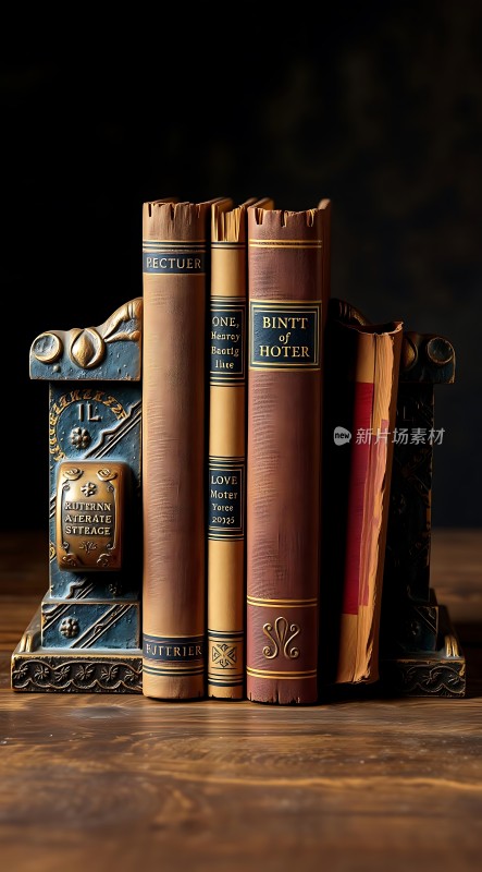 古旧书籍与精美书架的结合