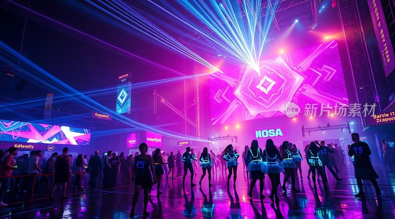 霓虹灯光下的活力派对