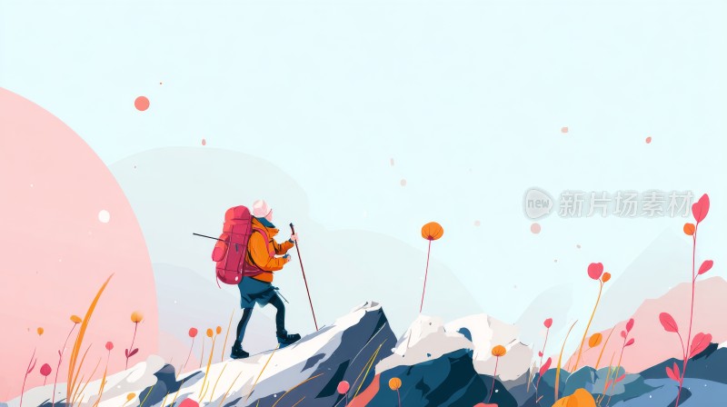 山林间户外徒步