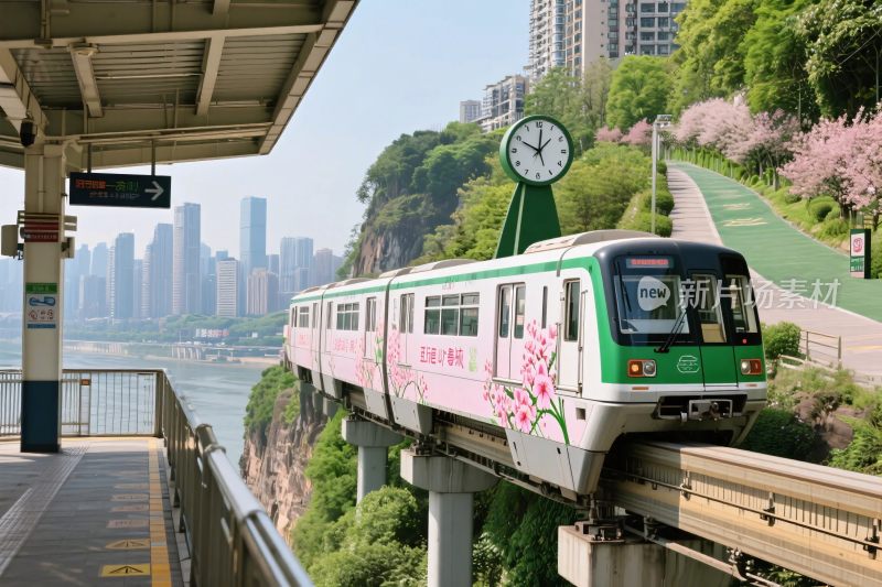 单轨轻轨城市景观