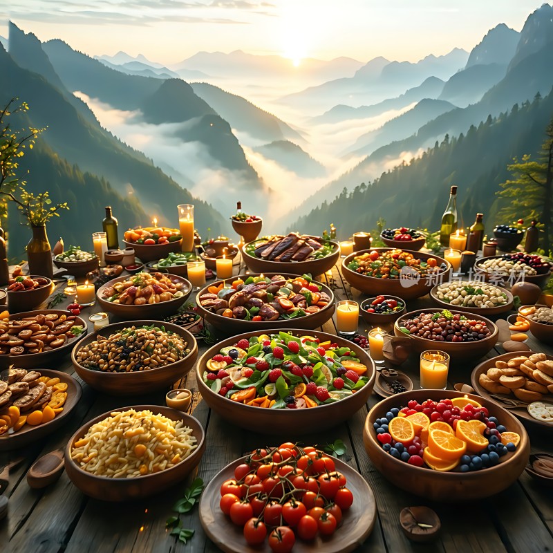 山间盛宴美食与美景共赏